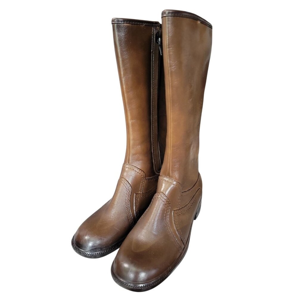 Vintage 1970s Keds Eskiloos Rain Boots Heel Women’s Size 8 Faux Fur Lining Brown - Picture 2 of 10